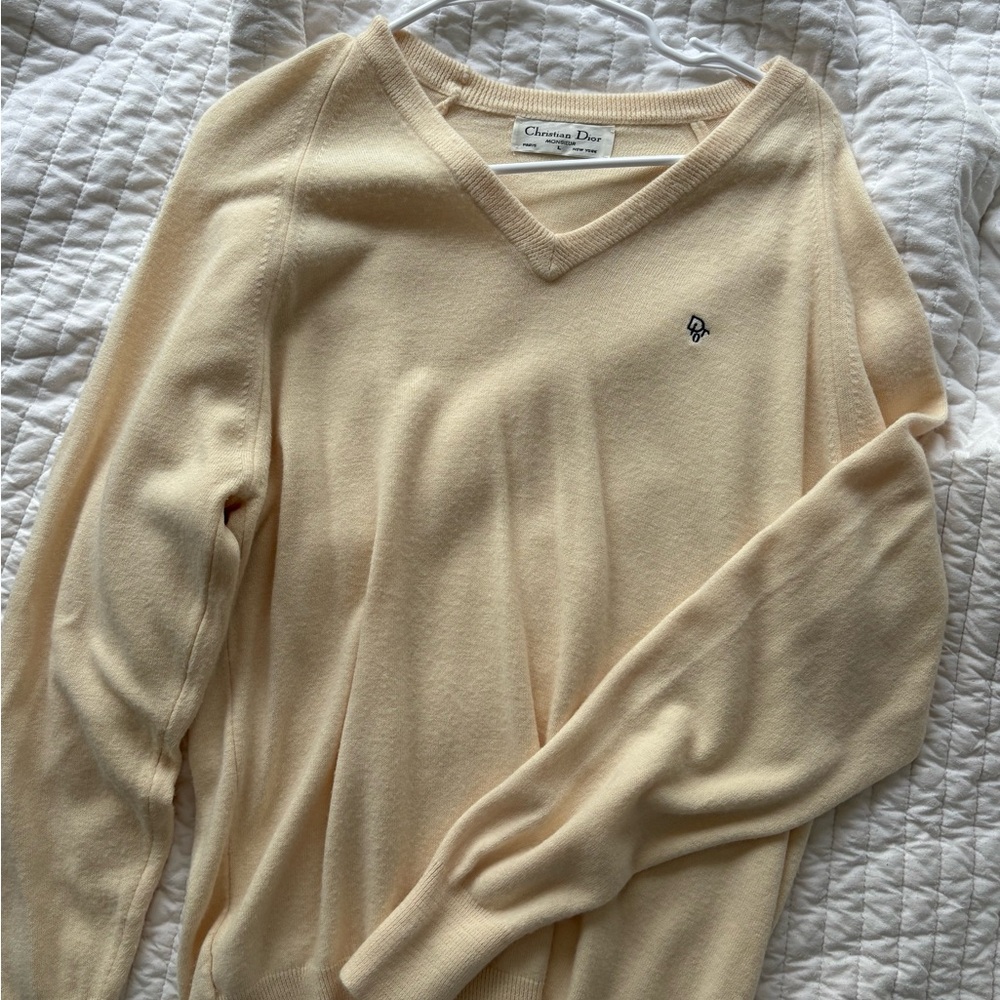 Vintage Dior Crème ivory Knit Top